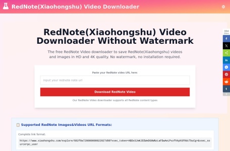 小红书(RedNote)视频下载