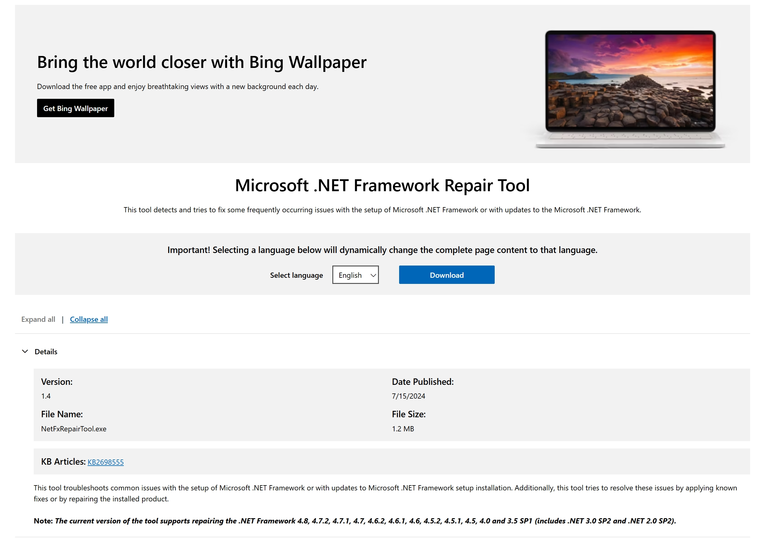 NetFxRepairTool
