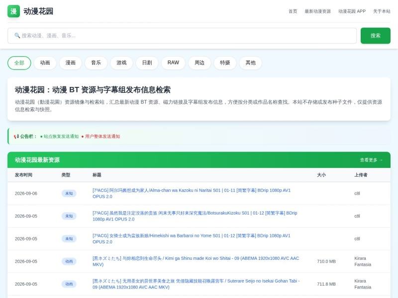 动漫花园资源网